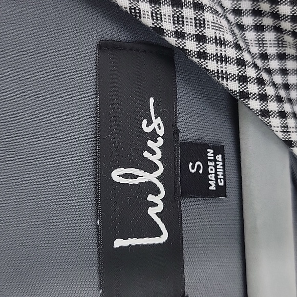 Lulu's penny black and white gingham knotted sheath dress size small - Picture 10 of 15